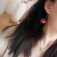 Сережки - вишеньки з пелюстками "Tinder Rose", 1 пара - зображення 5