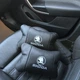 Автомобильные подушки с эластичной стропой и брелоком Skoda из кожи - изображение 2