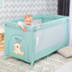 Детский манеж на колесах от рождения до 3 лет Noemi 1 Layer Iceberg Green Star Lorelli Зеленый - изображение 10