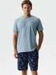 Пижама (футболка + шорты) мужская хлопковая Atlantic NMP-399 XL Голубой/Синий (5907086026762) - изображение 5