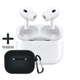 Бездротові навушники AirPods Pro 2 з ANC (активне шумопоглинання), зарядним кейсом, захисним чохлом у подарунок, вакуумні, з мікрофоном, для iOS та Android, White - зображення 1