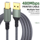 Кабель для принтера сканера 1м Type-C USB-B шнур для подключения к компютеру ПК и ноутбука для печати Серый - изображение 3