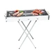Переносной мангал барбекю гриль BARBECUE TRAY 770SS MD-008 70х30х70 см с решеткой, портативный металлический мангал - изображение 1