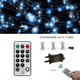 Уличная гирлянда-бахрома 10 м 400 LED синий+белый | Шторные светодиоды с таймером, 8 режимов, IP44 - изображение 7