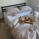 Комплект постільної білизни Ell Home (турецький ранфорс) Дрібна бежева смужка/білий сімейний 50/70 4 нав - зображення 1