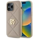 Чехол DKNY Quilted Stack Logo для iPhone 14 Pro Max Beige (DKHCP14XPQDSLE) - изображение 1