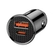 Автомобільний зарядний пристрій Baseus Circular Plastic 30W USB-A/USB-C Black (CCALL-YS01) - зображення 3