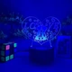 3D-ночник Сердце LOVE, лампа, светильник, с пультом управления, 16 цветов RGB - изображение 5