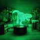 3D-ночник Динозавр, лампа, светильник, с пультом управления, 16 цветов RGB - изображение 5