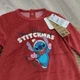 Пижама слип Kiabi велюровая красная Stitch для малыша, застёжки сзади 74 - изображение 4