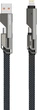 Kabel 4smarts USB-C Cable ComboCord Flat 240W, 1.5 m and Keyring Cable Graphite (4252011911363) - obraz 3