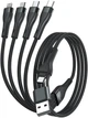 Кабель 4smarts USB-C/A Multi-Charging cable 4in2 1.2 m Black (4252011908172) - зображення 1