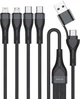Кабель 4smarts USB-C/A Multi-Charging cable 4in2 1.2 m Black (4252011908172) - зображення 2