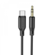 Аудиокабель BOROFONE BL18 Type-C to 3.5mm male silicone 1m Black (6941991101069) - изображение 1
