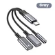 Переходник 60W 3в1 для Samsung S25, S25+, S25Ultra\ Type-c - AUX 3.5,Type-c( зарядка), AUX Type-c\Черный-Серый - изображение 2