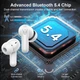 Бездротові навушники Nerunsa, Bluetooth 5.4, 45 годин роботи, Hi-Fi стерео, водонепроникні навушники для Android та iOS, білі - зображення 7