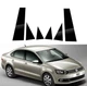 Накладки (наклейки) на стійки дверей Volkswagen Polo 2011-2018 чорний глянець комплект 6шт. - зображення 1