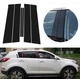 Накладки (наклейки) на стойки дверей Kia Sportage 2011-2016 года черный глянец комплект 6шт. - изображение 1