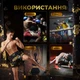 Комплект тайские шорты и брелок-талисман гиря для кикбоксинга мма муай тай тайского бокса смешанных единоборств мужские женские детские спортивные в зал с разрезами боксерские тренировочные сатиновые широкий пояс Univerza Черные 4_3_XXL_1BB - изображение 12
