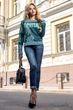 Жіночий світшот з трикотажу тринитка Autumn Time 2016 Seventeen L Темно-бірюзовий (2000000070322) - зображення 3