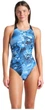 Купальник закрытый для женщин Arena Blue Flowers Swimsuit V Back (UPF 50+) Черно-голубой 44 (009027-850-44) - изображение 5