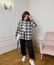 Рубашка женская фланелевая в клетку свободного кроя с длинными рукавами весенняя G&M k-128462 58-60 Размер цвет синий - изображение 4