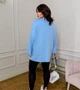 Лонгслив женский из двунитки оверсайз однотонный весенний G&M k-128563 56-58 Размер цвет голубой - изображение 4