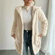 Женский флисовый кардиган с капюшоном CozyWame, размер L-XL, молочный - изображение 5