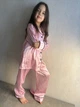 Пижама детская комплект штаны, рубашка, шорты, майка в полоску 150 см - изображение 7