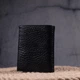 Небольшой кошелек без застежки из натуральной зернистой кожи KARYA 21364 Черный - изображение 7
