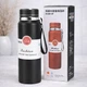 Термос вакуумный 800 мл из нержавеющей стали 316, с ситечком и петлей для переноски, Черный (Термобутылка для воды и чая) - изображение 1