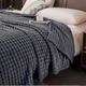 Плед мягкий на диван и кровать Soft Square LUX 200х230см (Евро), теплый фактурный плед-покрывало Графитовый - изображение 1