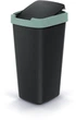 Відро для сміття Prosperplast Compacta Q прямокутне з кришкою 25 л Чорний/Зелений (5905197460864) - зображення 2