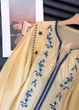 Блузка женская с синей вышивкой Fashion Желтая 18178 L (48) - изображение 3