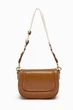 Жіноча сумка-кросбоді Zara Shoulder Bag Коричнева Широкий ремінь - изображение 1