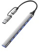 USB хаб 3.0 Type-c + USB-A на 7 портів (USB2.0+USB3.0) сірий - зображення 2