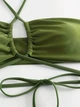 Комплект женский купальник + парео размер S (Green) - изображение 5