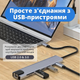 Адаптер-Хаб 8 в 1 (HDMI, RJ45, PD, USB-C, SD/TF), універсальний перехідник Type-C, концентратор, док-станція, розгалужувач для Apple MacBook та Windows - зображення 2