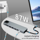 Адаптер-Хаб 8 в 1 (HDMI, RJ45, PD, USB-C, SD/TF), універсальний перехідник Type-C, концентратор, док-станція, розгалужувач для Apple MacBook та Windows - зображення 6