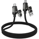 Дата кабель HOCO U151 Goldsmith 4in1 Type-C to USB/Type-C to Lightning 240W (1.2m) (Black) (249924) - изображение 4