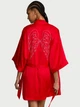 Халат Victoria's Secret Signature Satin Short Piped Robe Red размер XS/S - изображение 1