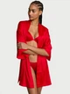Халат Victoria's Secret Signature Satin Short Piped Robe Red размер XS/S - изображение 3