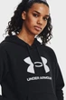 Худи женское Under Armour Ua Rival Fleece Big Logo Hdy 1379501-001 XS Черное - изображение 4
