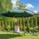 Парасоля садова JUST GARDEN Casablanca 3м - Зелена, велика кутова парасоля на бічній стійці з нахилом та з вентиляційною системою - відмінний захист від сонця на відпочинку в спекотні дні - зображення 8