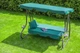 Садова гойдалка з навісом JUST GARDEN Relax Comfort "Зелена" - розкладна, 3х-місна гойдалка з посиленим каркасом. Чудовий варіант для затишного відпочинку - зображення 2