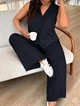 Жіночий костюм-двійка в смужку (жилет і штани палаццо) SOLINNA, MF-094 великі розміри, костюмний тіар Чорний, 56-58 - зображення 7