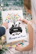Натуральный холст "Гостевая книга с отпечатками пальцев. Авто. Just Married", размер 30х40 см - изображение 3