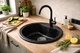 Мийка кухонна, гранітна, кругла Valetti 3S 49x49см Чорна + змішувач - зображення 1