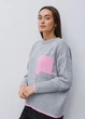 Женский вязанный джемпер с розовым карманом Arjen Серый 12917 One size (на укр 44-50) - изображение 2