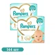 Дитячі підгузки 144 шт Pampers Premium Care розмір 1 (2-5 кг) Дитячі підгузники памперс з індикатором вологи та захистом до 12 годин Памперси преміум для дітей - зображення 1